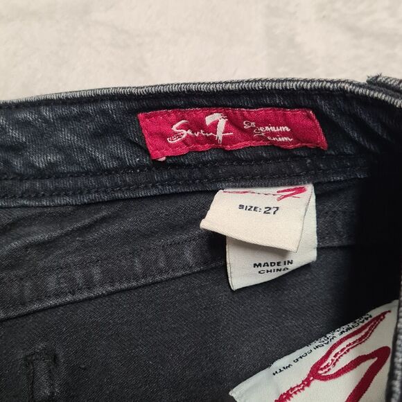 Seven7 Jeans Black Straight Leg Women's SZ 27 Low Rise - Picture 4 of 11